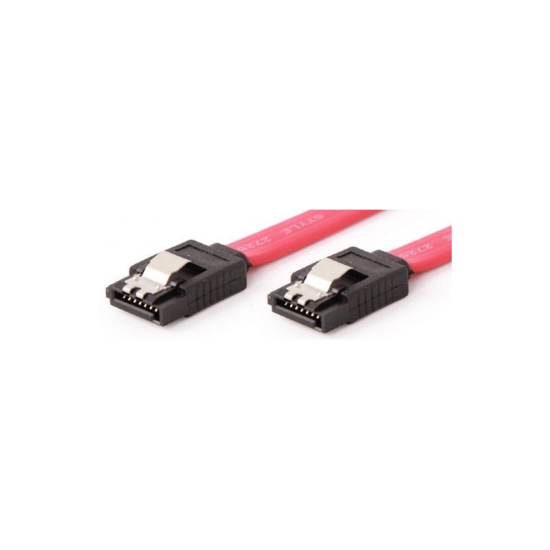 Cable SATA III Datos 0,1m Cablexpert Rojo Clips Metal