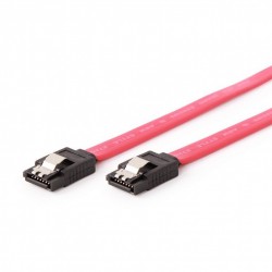 Cable SATA III Datos 0,3m Cablexpert Rojo Clips Metal