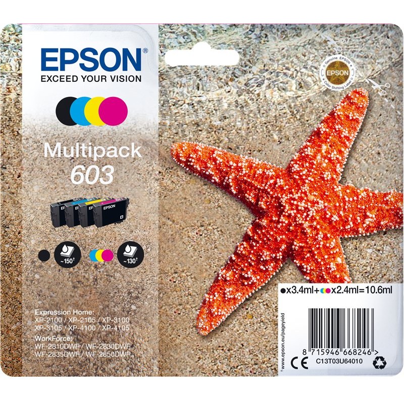 Tinta Epson 603 Pack de los 4 Colores
