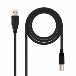 Cable USB-A Macho a USB-B Macho de 3 metros Nanocable para Impresora Negro