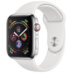 Apple Watch Series 4 GPS+Cellular 44mm Acero Inoxidable Plata con Correa Deportiva Blanca