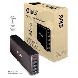 Cargador USB/USBC Club3D 5 Puertos hasta 111W